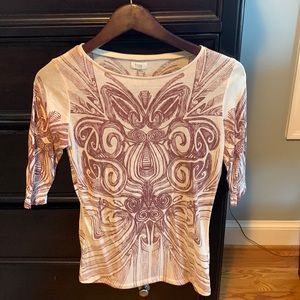 Comfy top cream and maroon